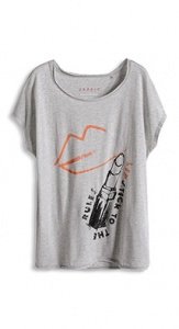 Zartes Pailletten-Print-Shirt