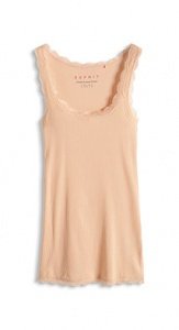 Zartes Rippen-Top mit Spitze