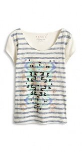 Zartes Slub-Jersey-Shirt im Muster-Mix