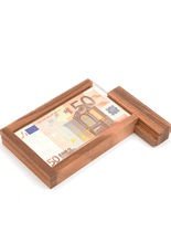 Zaubertrick Holz Geschenkartikel Geschenkverpackung Geldgeschenk braun