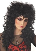 Zerzauste Halloween Lockenperücke, schwa