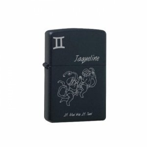 Zippo® Feuerzeug Black *Zwilinge*