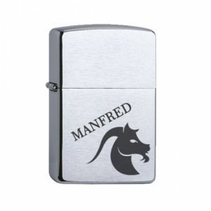 Zippo Feuerzeug CHROME BRUSHED mit Wunsc