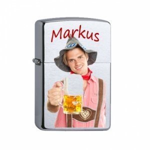 Zippo Feuerzeug bedrucken CHROME BRUSHED