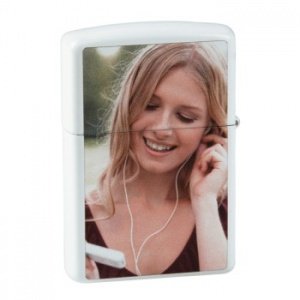 Zippo mit Farbdruck Weiß beschichtet