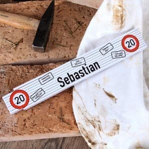 Zollstock zum 20.Geburtstag mit Wunschna