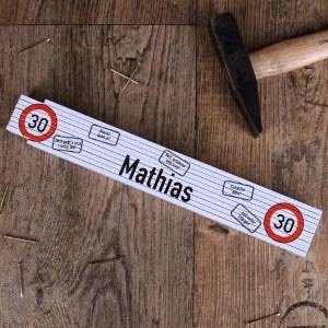 Zollstock zum 30.Geburtstag mit Wunschna