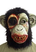 Zombie Affe Halloween-Maske schwarz