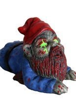Zombie Gartenzwerg Halloween-Deko blau-r