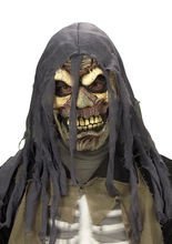 Zombie Halloween-Maske mit Kapuze grau