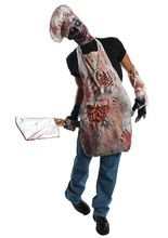 Zombie Schlachter-Schürze weiss-rot