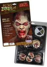 Zombie Set Kunstblut Augen Bisswunde Unt