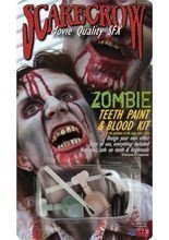 Zombie Zahnfarbe und Blut Set Halloween 