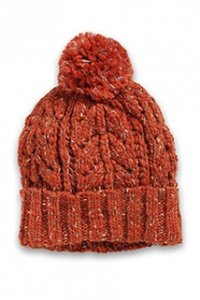 Zopfmütze mit Wollpompon