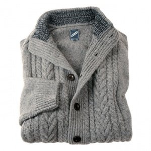 Zopfmuster-Strickjacke Henry grau