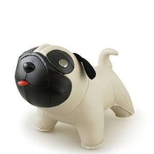 Züny Hund Pug, Mops, Buchstütze, Türstopper, Wheak, Schwarz