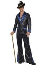 Zuhälter Pimp Kostüm schwarz-blau