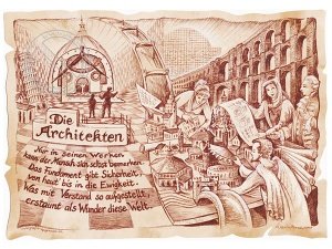 Zunftbild Architekt auf Antikpapier im A