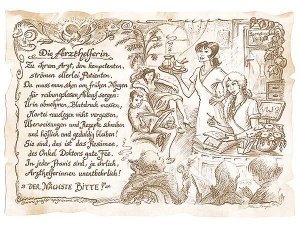 Zunftbild Arzthelferin auf Antikpapier i