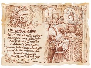 Zunftbild Bankangestellter auf Antikpapi