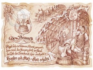 Zunftbild Brauer auf Antikpapier im A4-F
