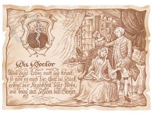 Zunftbild Doktor auf Antikpapier im A4-F