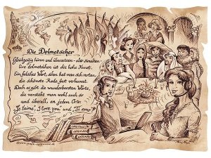 Zunftbild Dolmetscher auf Antikpapier im