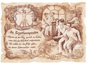 Zunftbild Ergotherapeut auf Antikpapier 
