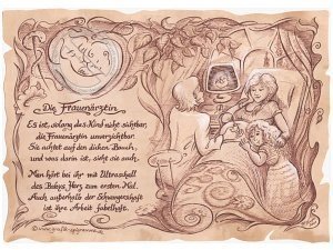 Zunftbild Frauenarzt auf Antikpapier im 