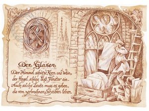 Zunftbild Glaser auf Antikpapier im A4-F