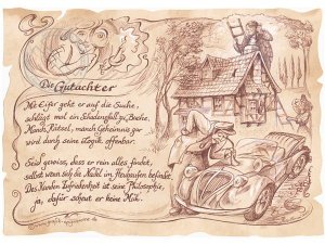 Zunftbild Gutachter auf Antikpapier im A