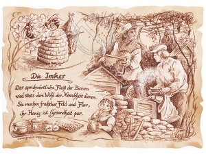 Zunftbild Imker auf Antikpapier im A4-Fo