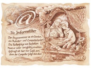 Zunftbild Informatiker auf Antikpapier i