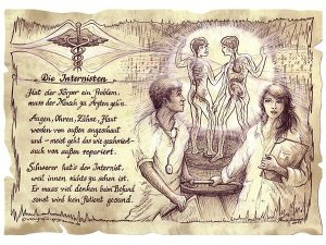 Zunftbild Internist auf Antikpapier im A