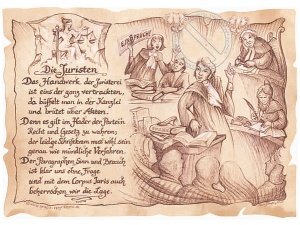 Zunftbild Jurist auf Antikpapier im A4-F