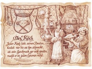 Zunftbild Koch auf Antikpapier im A4-For