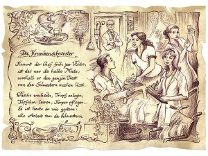 Zunftbild Krankenschwester auf Antikpapi