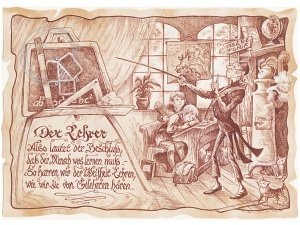 Zunftbild Lehrer auf Antikpapier im A4-F