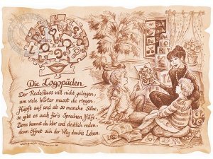 Zunftbild Logopäden auf Antikpapier im A