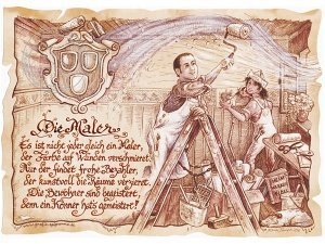 Zunftbild Maler auf Antikpapier im A4-Fo