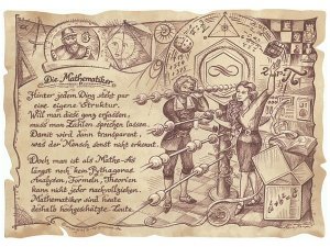 Zunftbild Mathematiker auf Antikpapier i