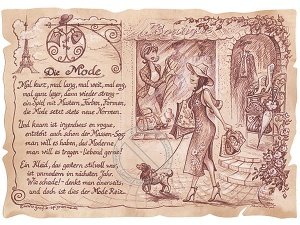 Zunftbild Mode auf Antikpapier im A4-For
