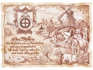 Zunftbild Müller auf Antikpapier im A4-F