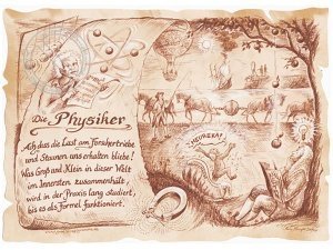Zunftbild Physiker auf Antikpapier im A4