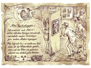 Zunftbild Radiologe auf Antikpapier im A