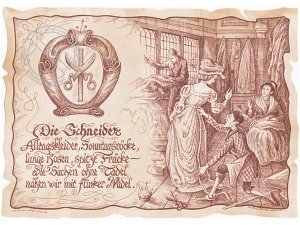 Zunftbild Schneider auf Antikpapier im A