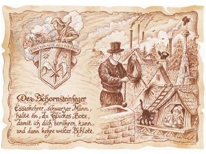 Zunftbild Schornsteinfeger auf Antikpapi
