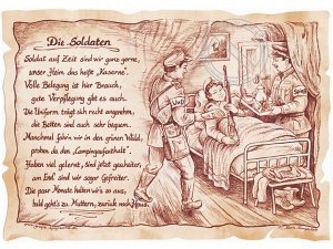 Zunftbild Soldat auf Antikpapier im A4-F