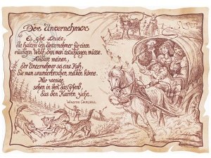 Zunftbild Unternehmer auf Antikpapier im