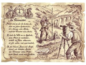 Zunftbild Vermesser auf Antikpapier im A